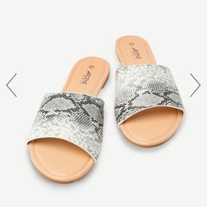Faux Snakeskin Slide Sandals